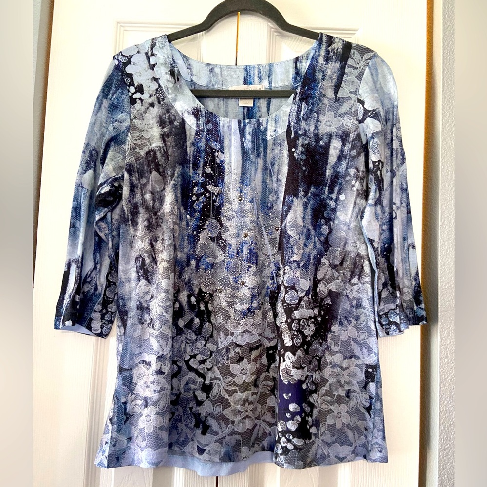 Christopher & Banks size L womens beaded shirt